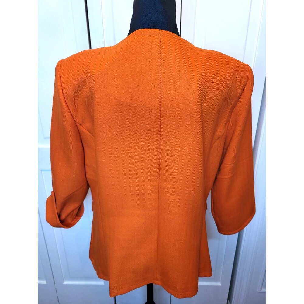 Pumpkin Orange Structured Jacket/Blazer R&K Originals 16P Lady Jacket Autumn - Picture 2 of 8